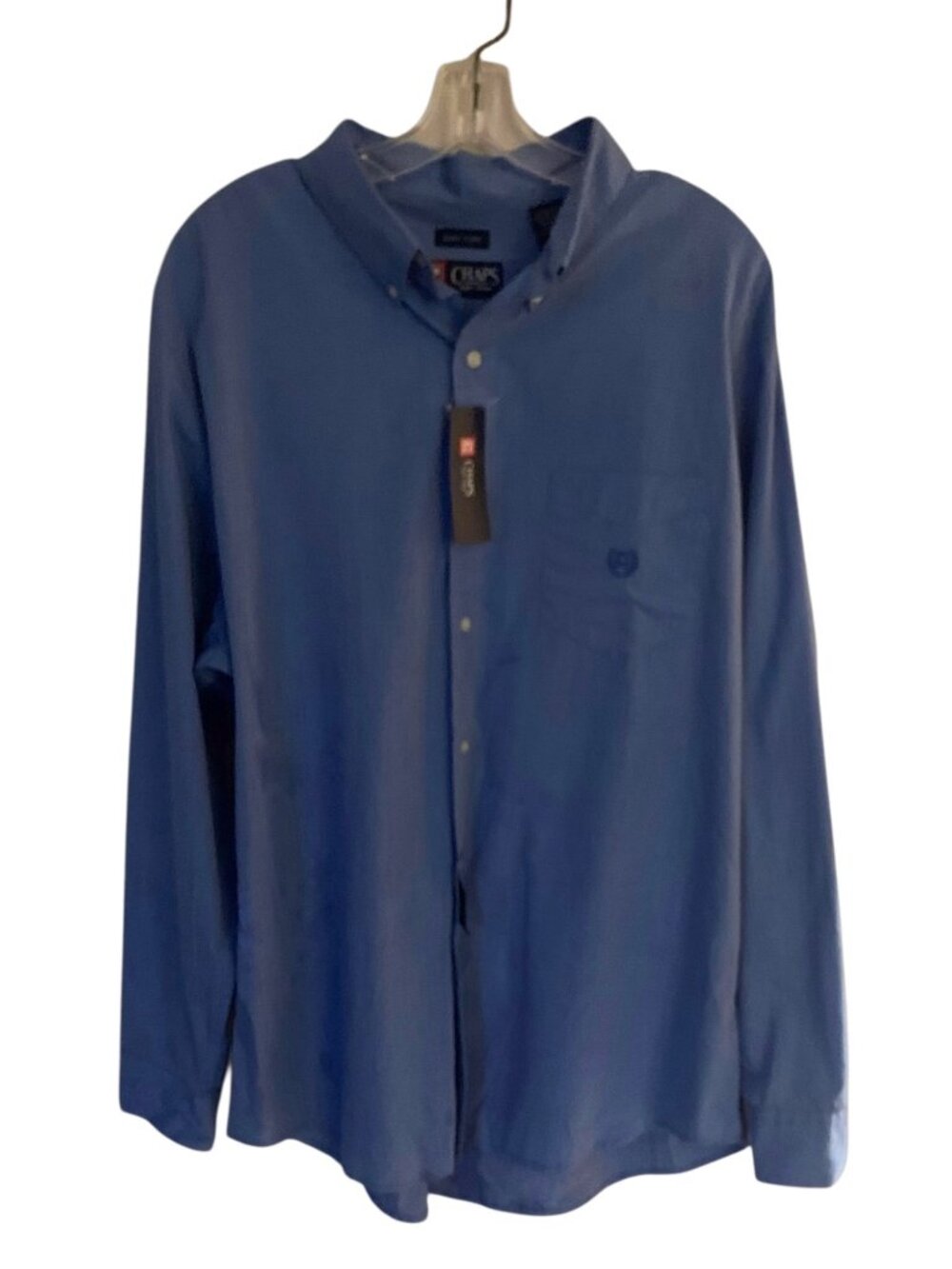 CHAPS Medium Blue North Coast Men's Button Down Men's Dress Shirt NWT Size XL
